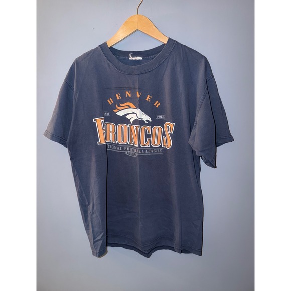 NFL Team Apparel Other - Denver Broncos Vintage Graphic T-Shirt Navy Blue NFL Football Team Pride Mens‎